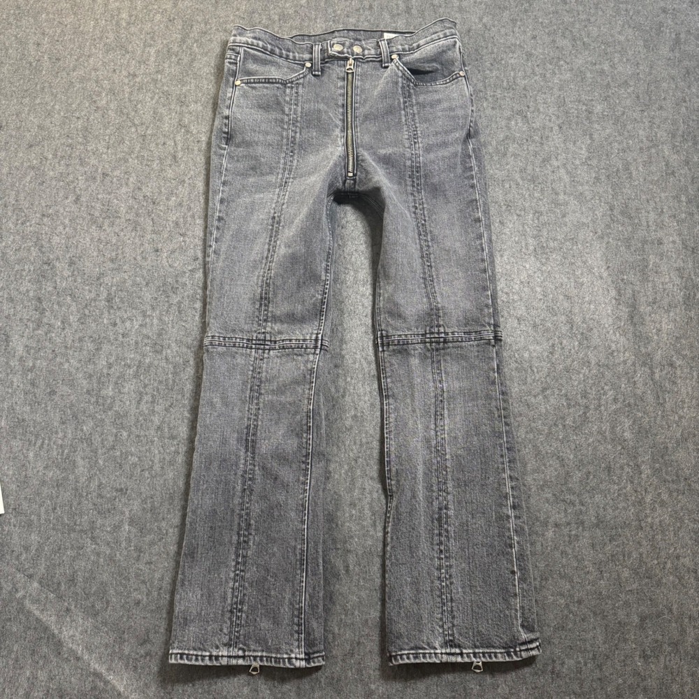 Rag & Bone Black Rain Grey Zipper Back Straight Leg Jeans Size 28 W2578I447BLB